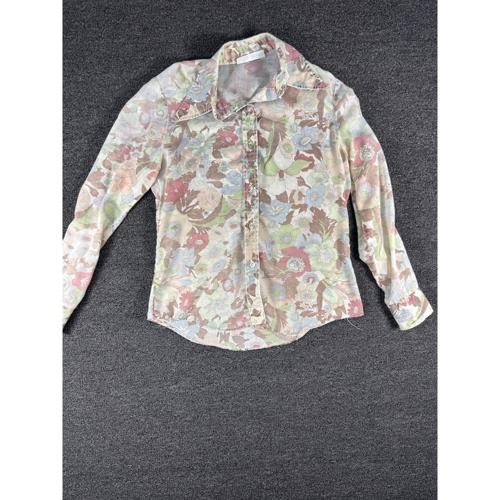 Vintage Bobbie Brooks Well Loved Thin Floral Button Up